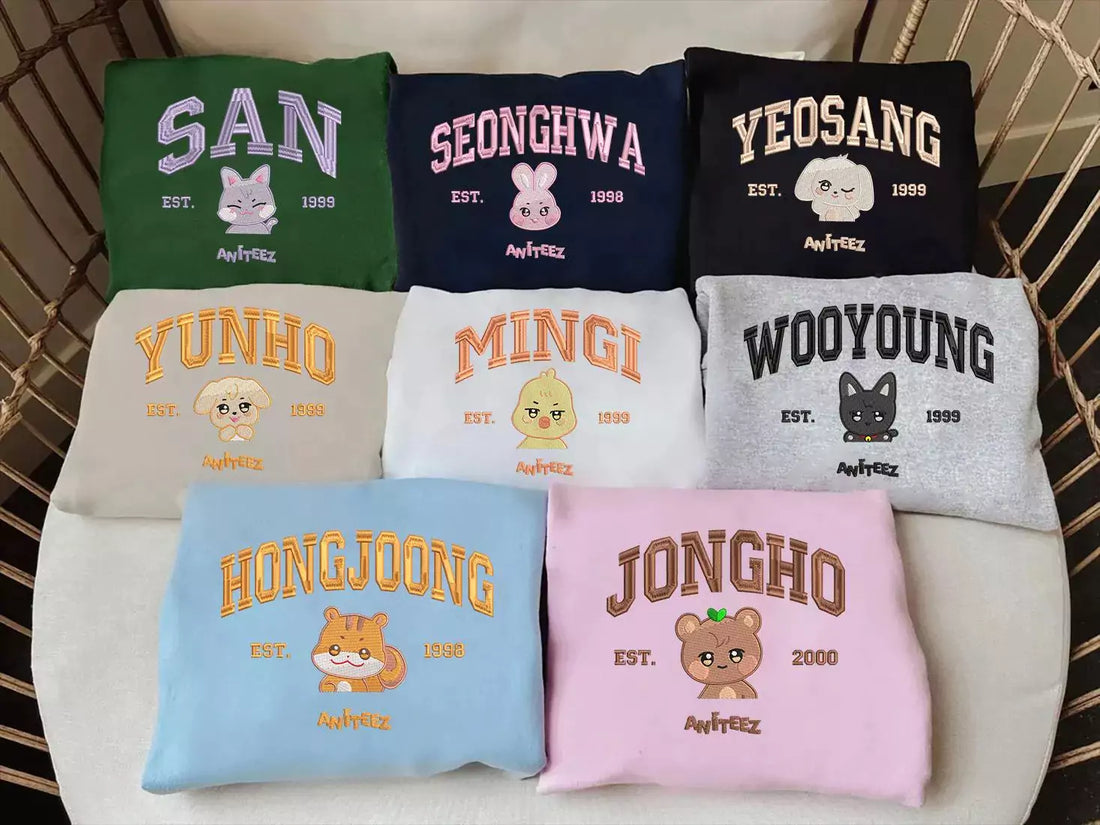 Cute Ateez Members Embroidered Sweatshirt