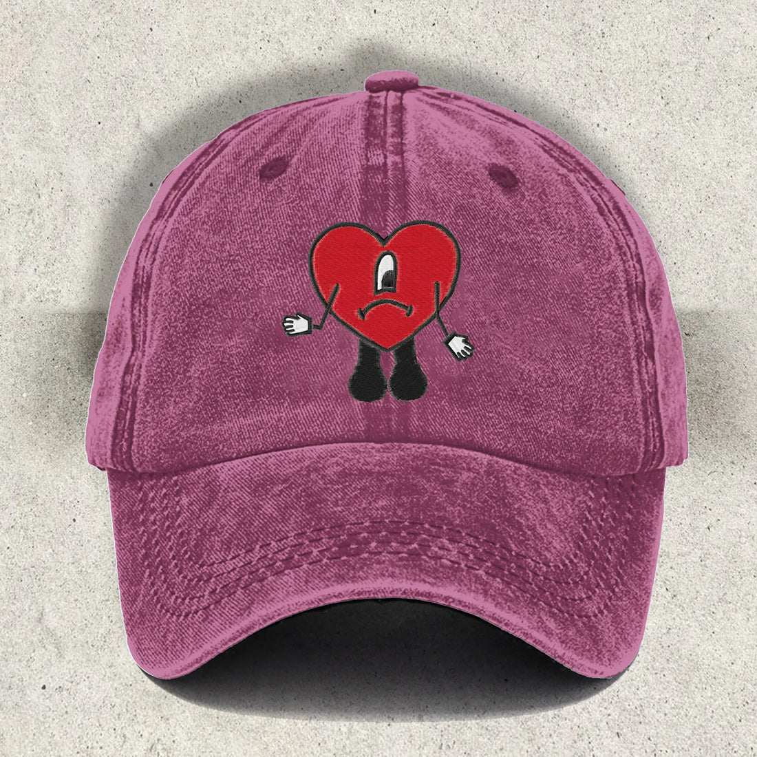 Embroidered Bad Bunny Heart Baseball Cap