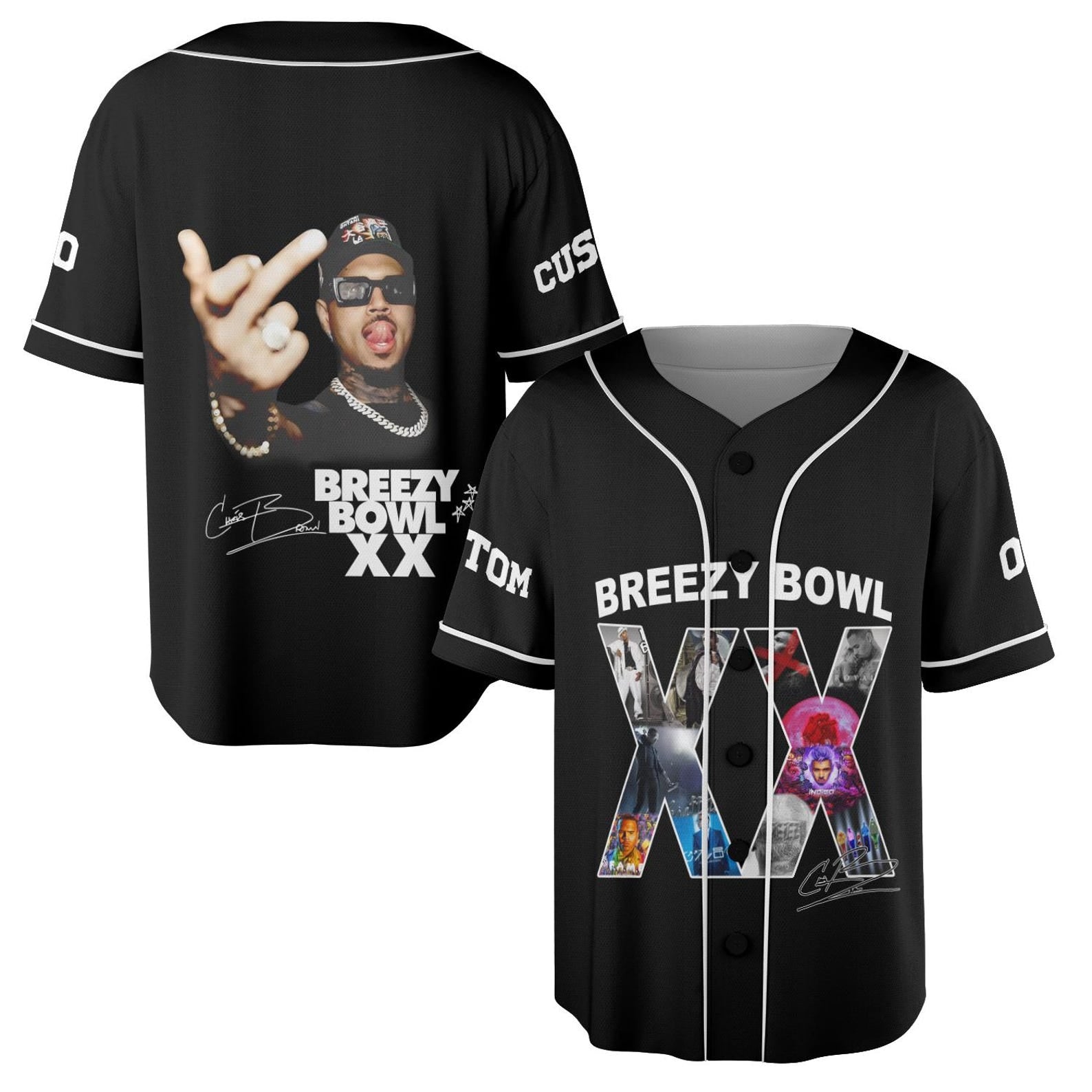 Personalized Breezy Bowl XX Chris Brown Baseball Jersey