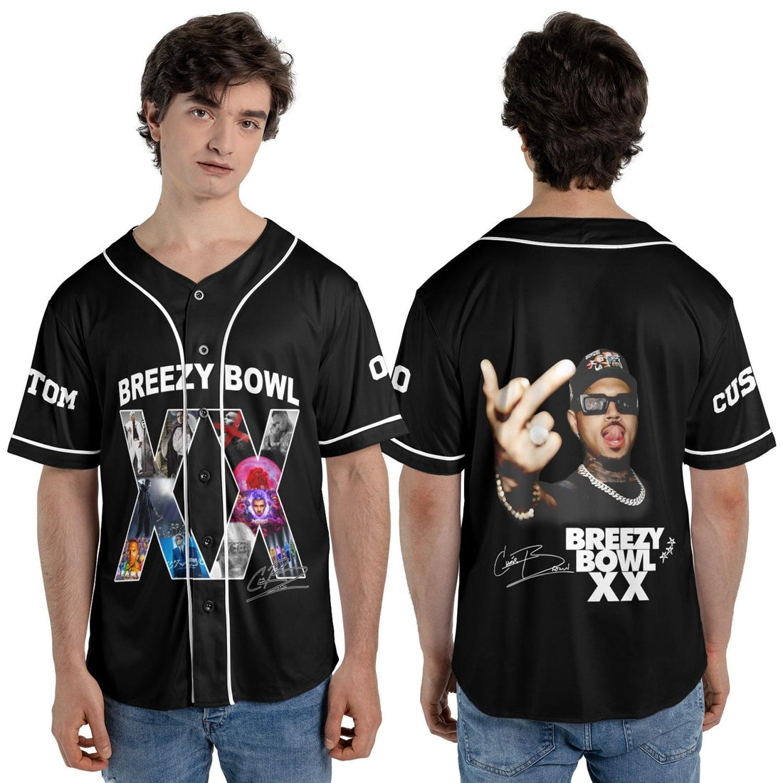 Personalized Breezy Bowl XX Chris Brown Baseball Jersey