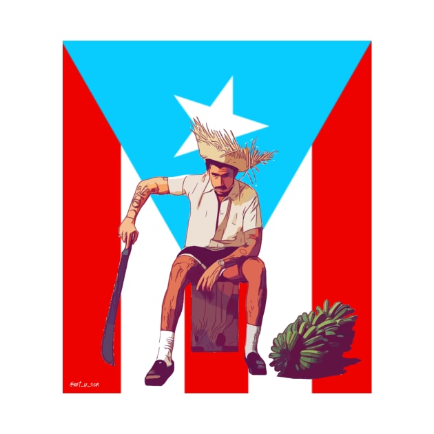 Puerto Rico Flag with Bad Bunny Fan Art T-Shirt