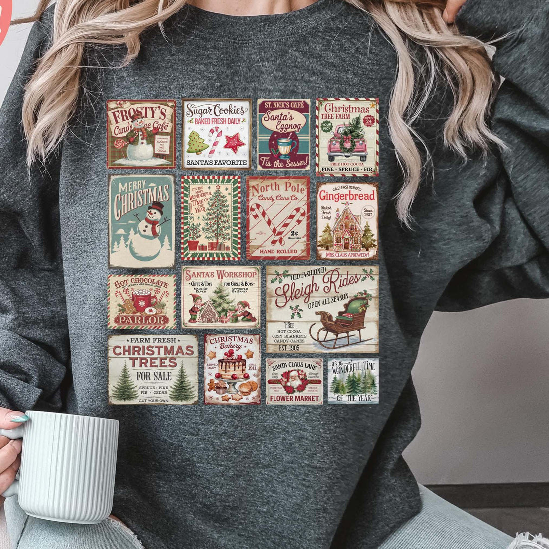 Vintage Christmas Sweatshirt, Retro Christmas Shirt