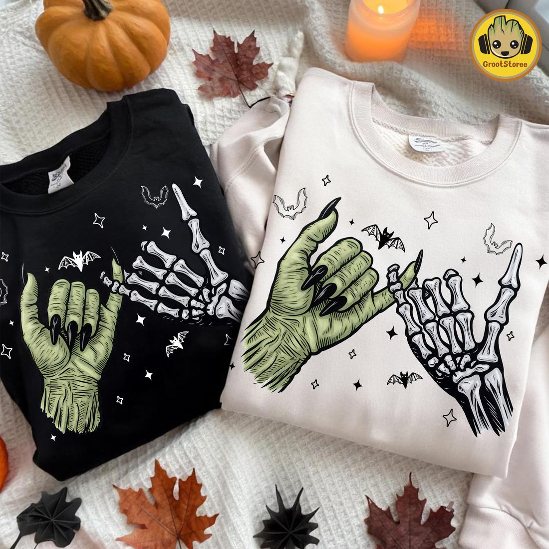 Halloween Witch Hand Retro  Sweatshirt