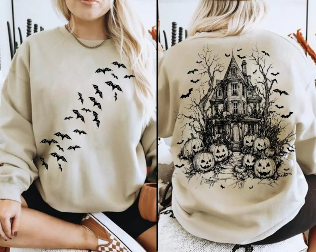 Vintage Halloween Scene Spooky Sweatshirt