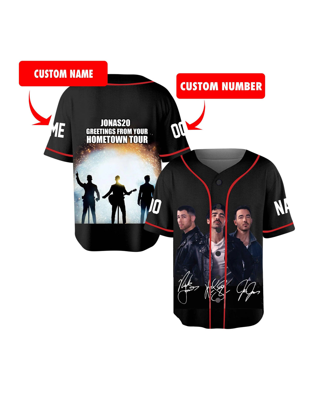 Personalized JONAS20 Greetings From Your Hometown Baseball Jersey
