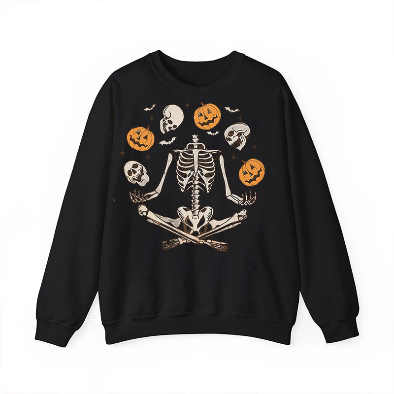 Funny Skeleton Halloween Spooky Season  Sweatshirt