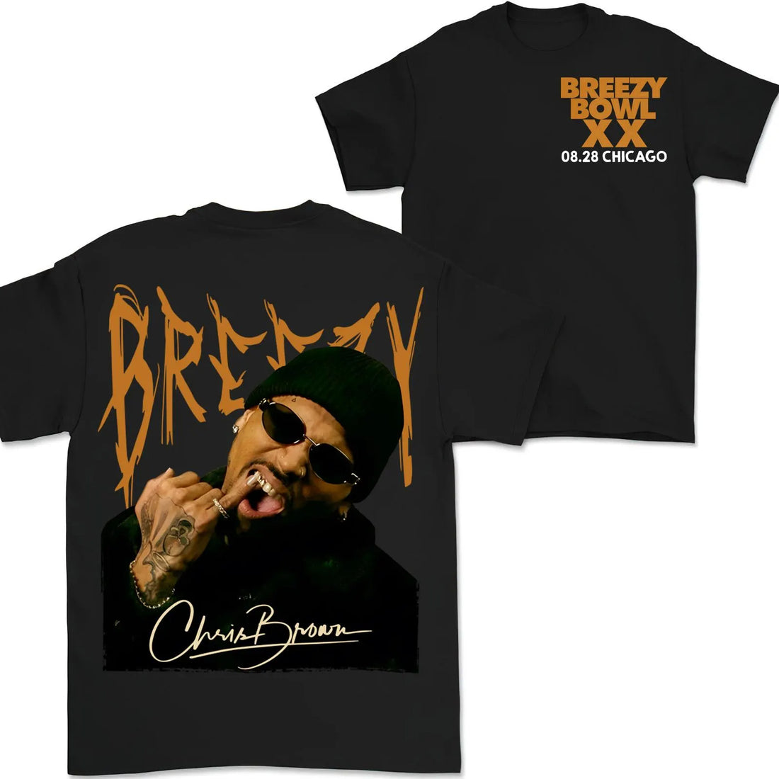 Custom City& Date Chris Brown Concert 2025 T-Shirt