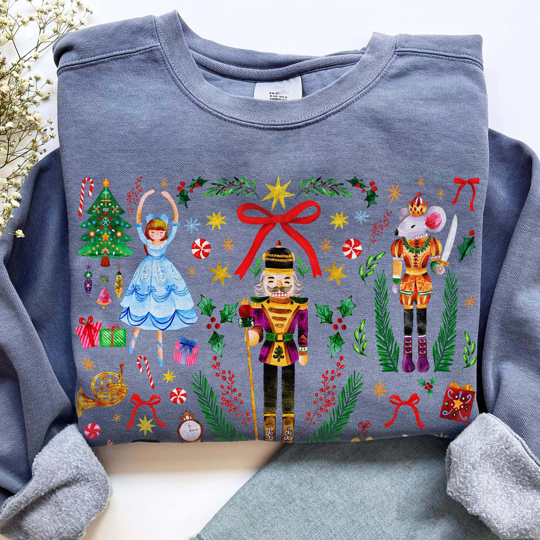 Vintage Christmas Nutcracker Sweatshirt Comfort Colors Crewneck Holiday Party Tee Christmas Sweater