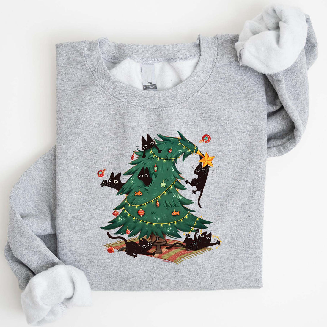 Funny Christmas Cat Sweatshirt,Happy Cat Year Sweatshirt