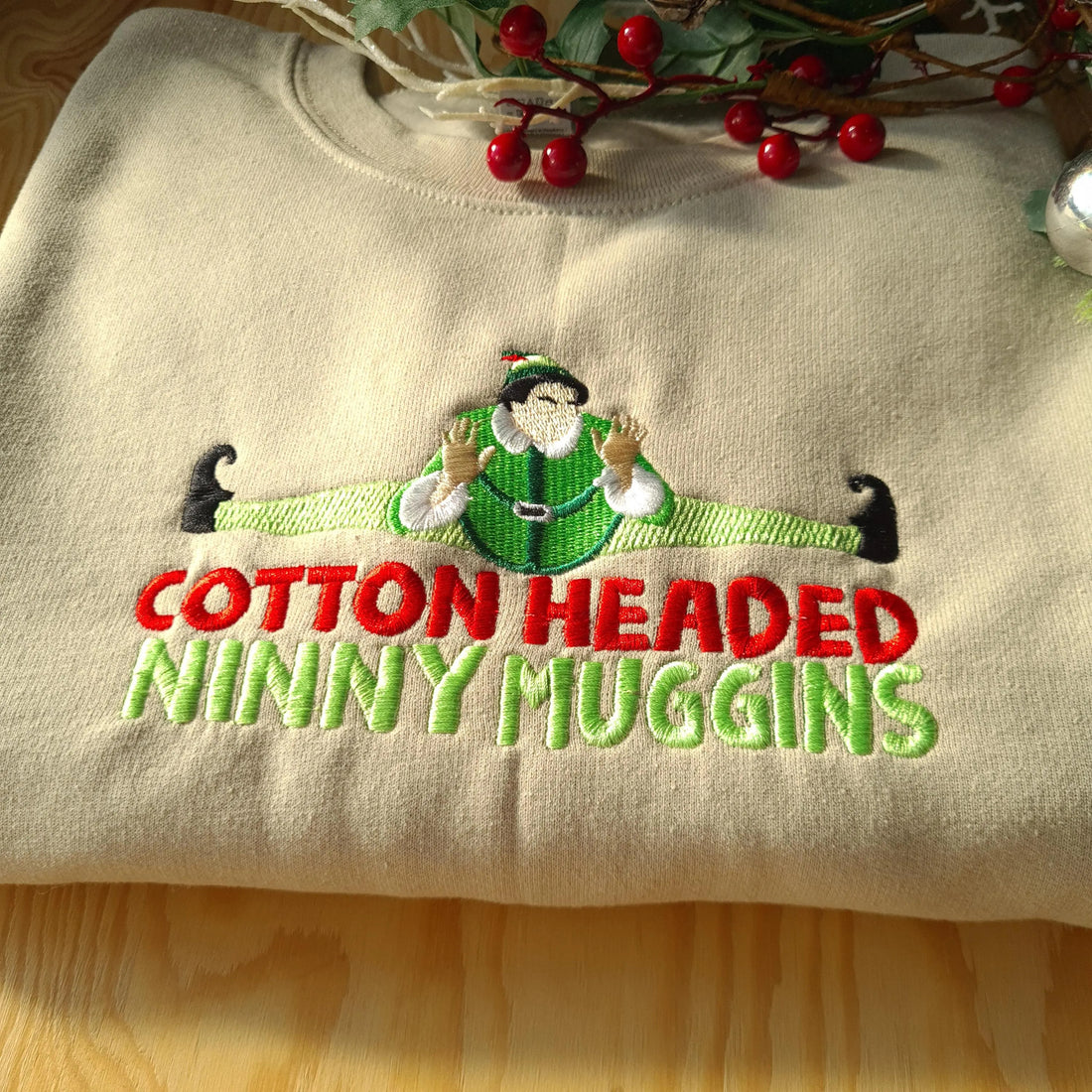 Elf Christmas Embroidered Sweatshirt, Christmas Jumper, Elf Christmas Sweatshirt
