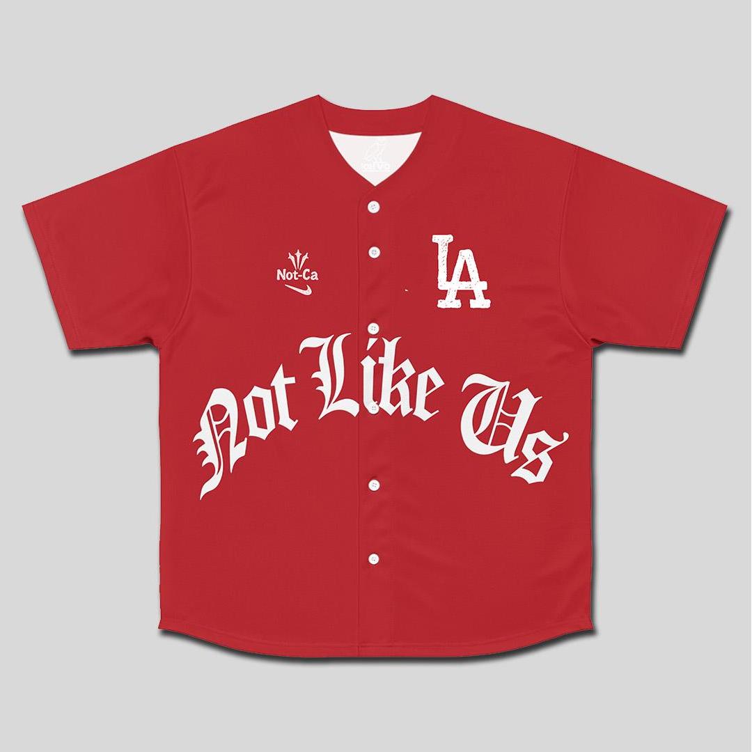 Kendrick Lamar Inspired 'Not Like Us' LA Baseball Jersey