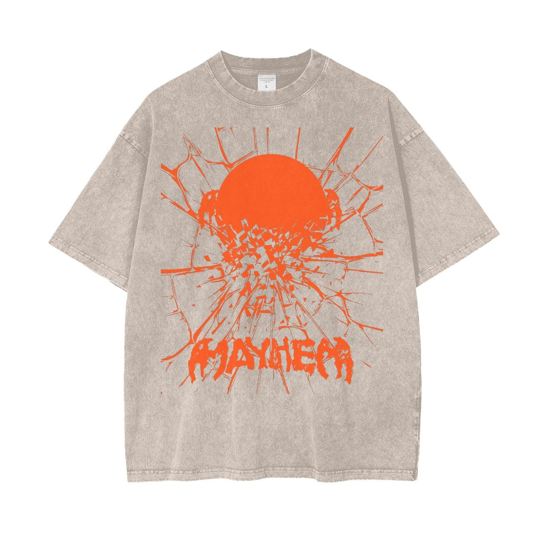 Shattered Mirror MAYHEM Lady Gaga Oversize Snow Washed T-shirt