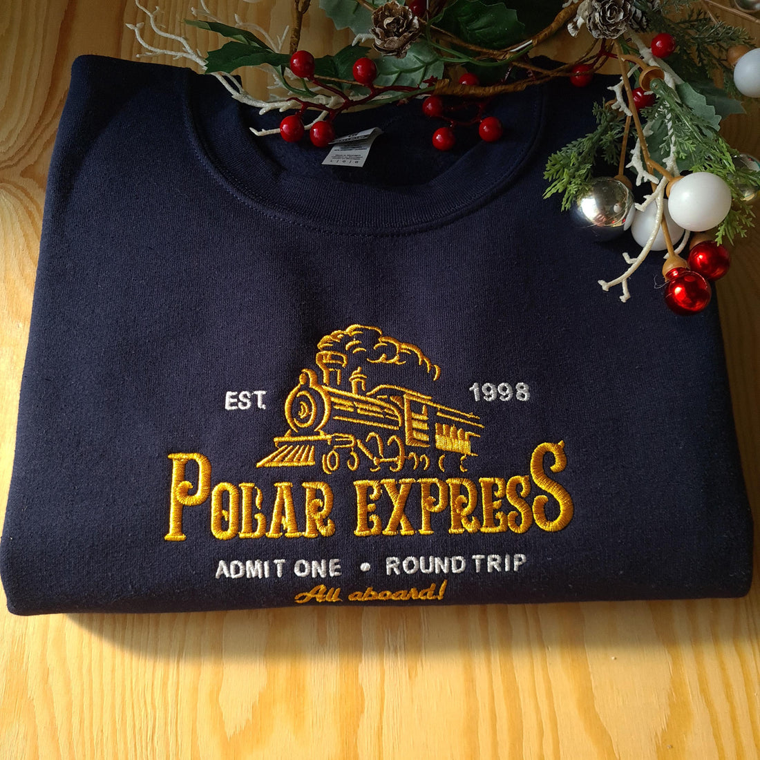 Polar Express Christmas Sweatshirt, Christmas Embroidered Sweatshirt, Polar Express Crewneck