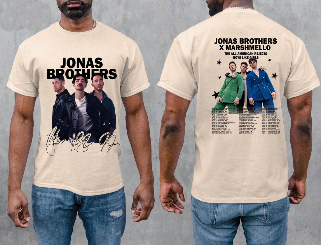 Retro Jonas Brothers Tour 2 Sided T-shirt