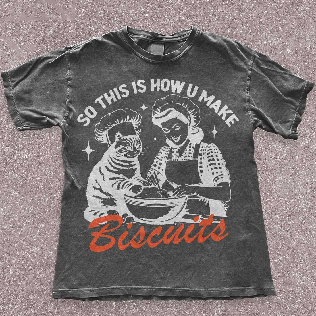 Retro Funny Cat Vintage Baking Kitchen Humor T-Shirt