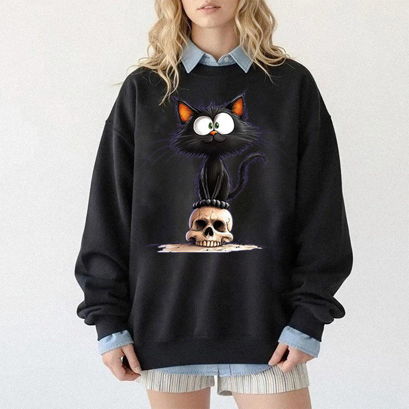 Cute Funny Halloween Cat  Sweatshirt