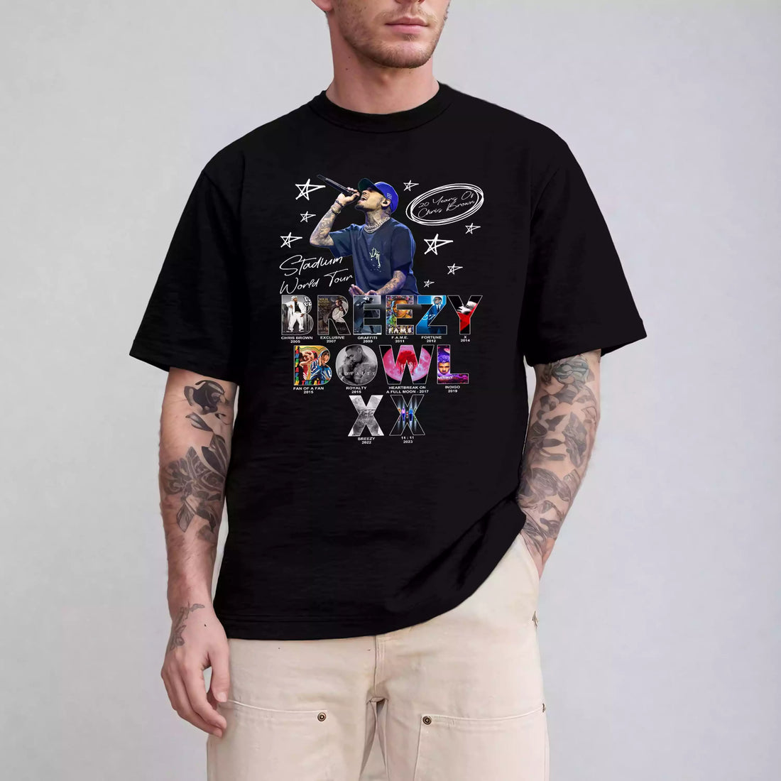 Chris Brown Breezy Bowl XX Tour 2 Sided T-Shirt