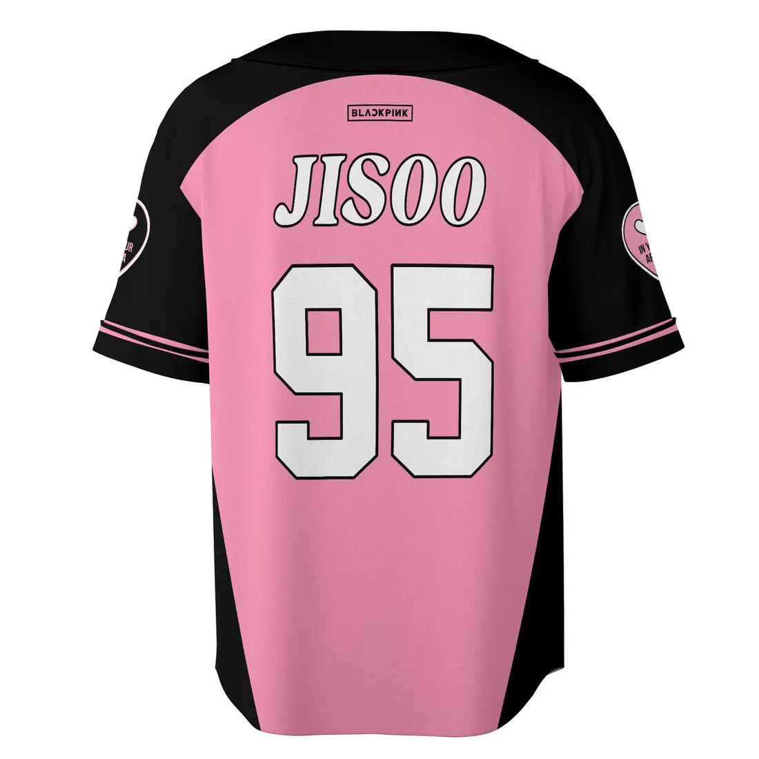 BP Members Baseball Jersey, Custom Jersey Black Color Pink