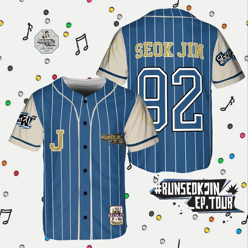 Run SeokJin Ep Tour 2025 Baseball Jersey, Jin Concert 2025