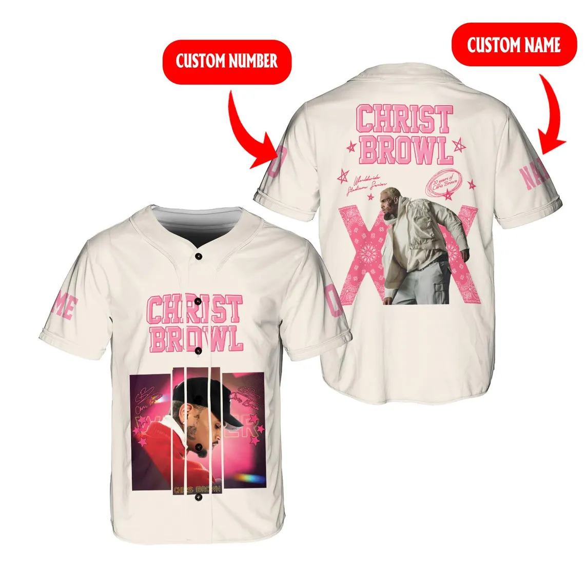 Custom Name Number Chris Brown Breezy Bowl XX Tour 2025 Jersey, Breezy Bowl Tee