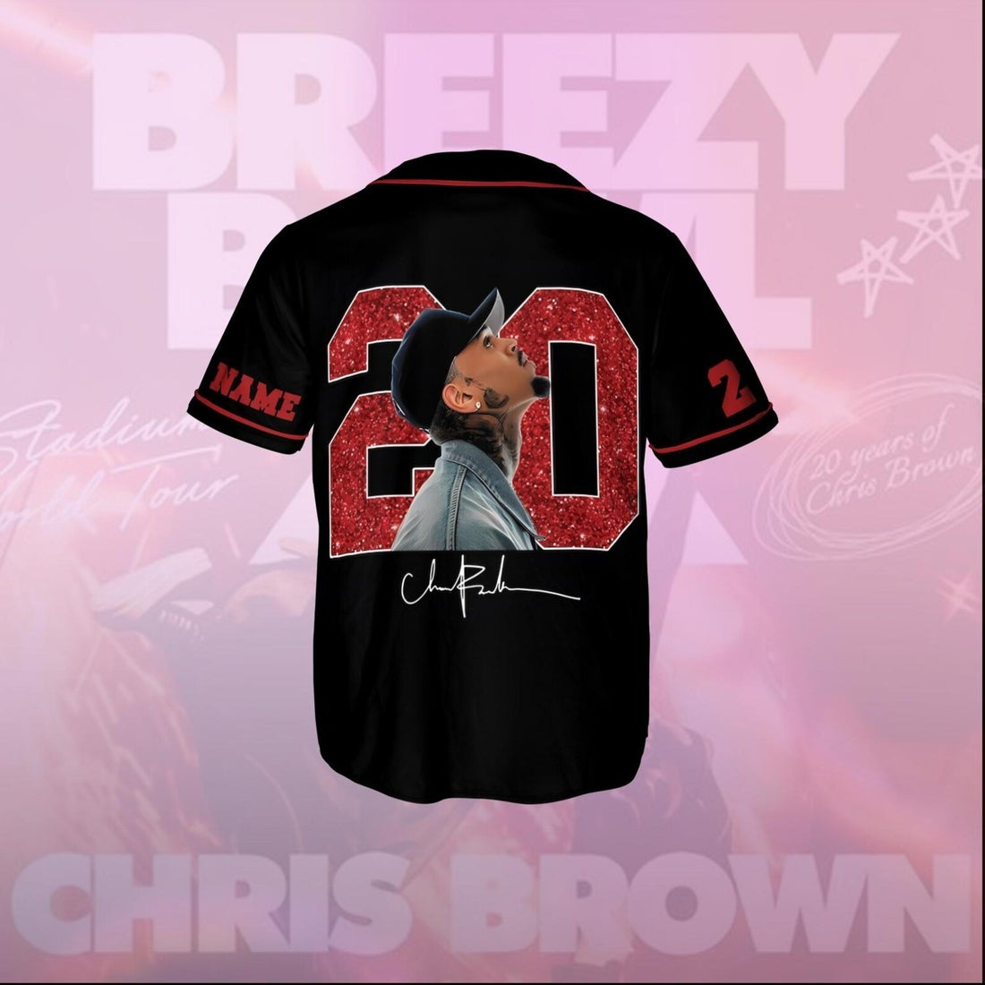 Personalized Chris Brown Breezy Bowl XX Baseball Jersey 3D Unisex