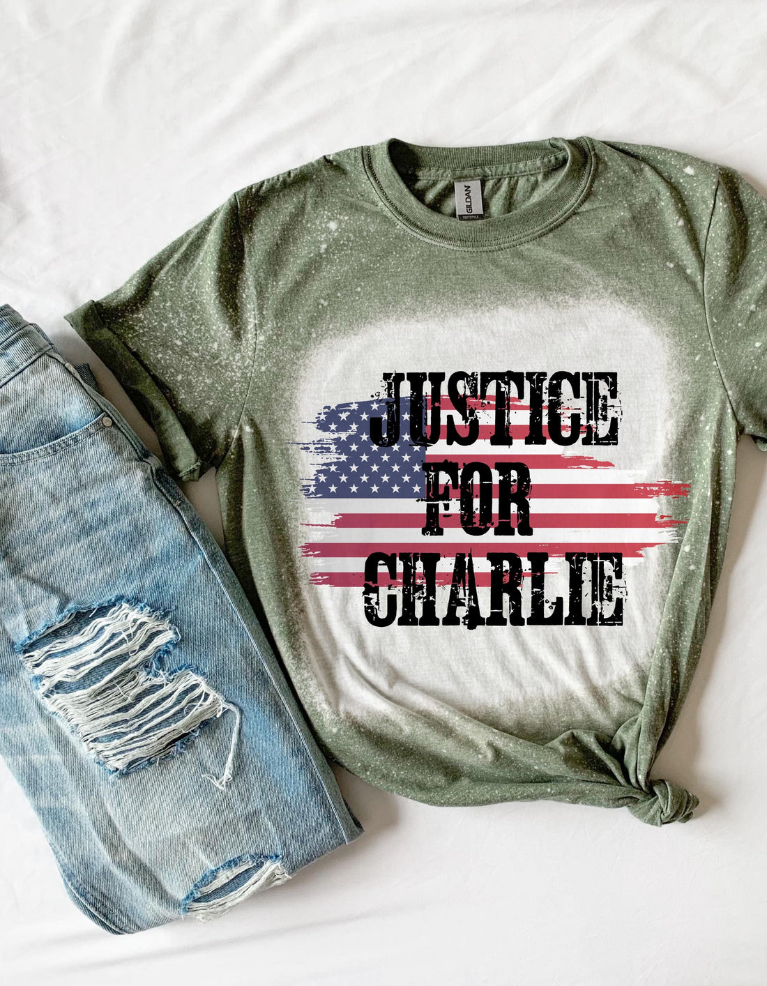 Charlie Kirk Flag Memorial T-shirt