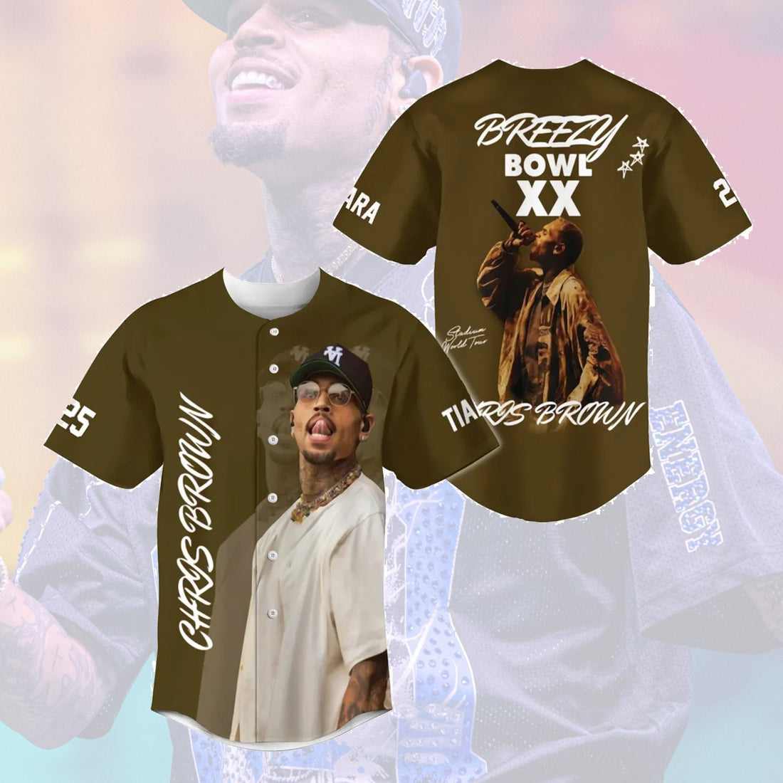 Personalized Chris Brown Breezy Bowl Baseball Jersey, 2025 Breezy Bowl Jersey