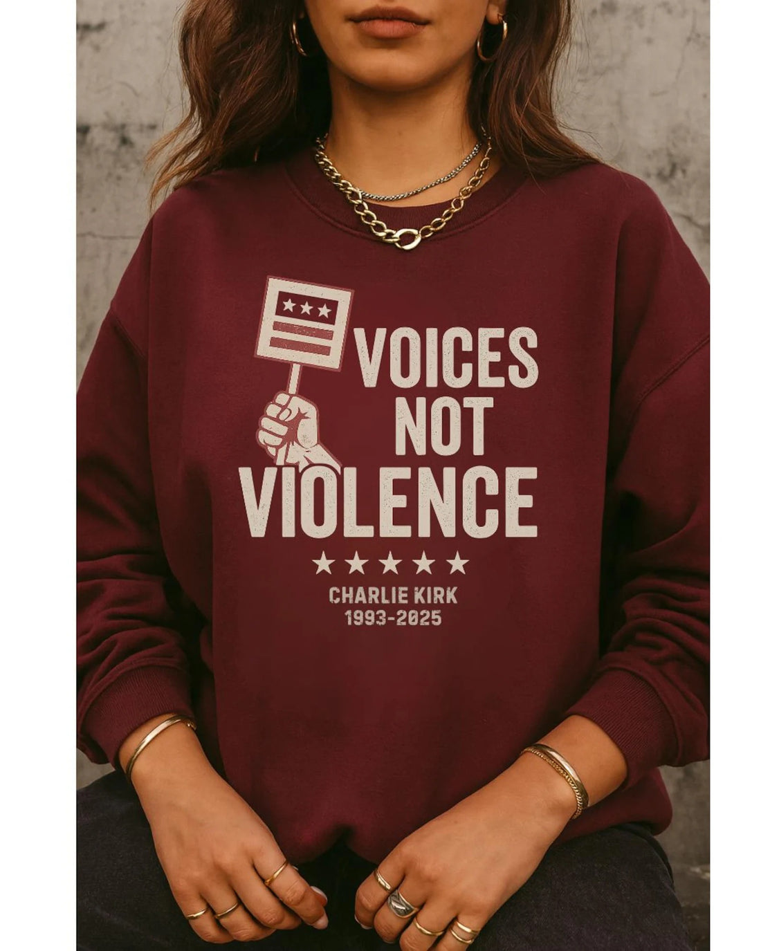 Voices Not Violence Charlie Kirk Sweatshirt