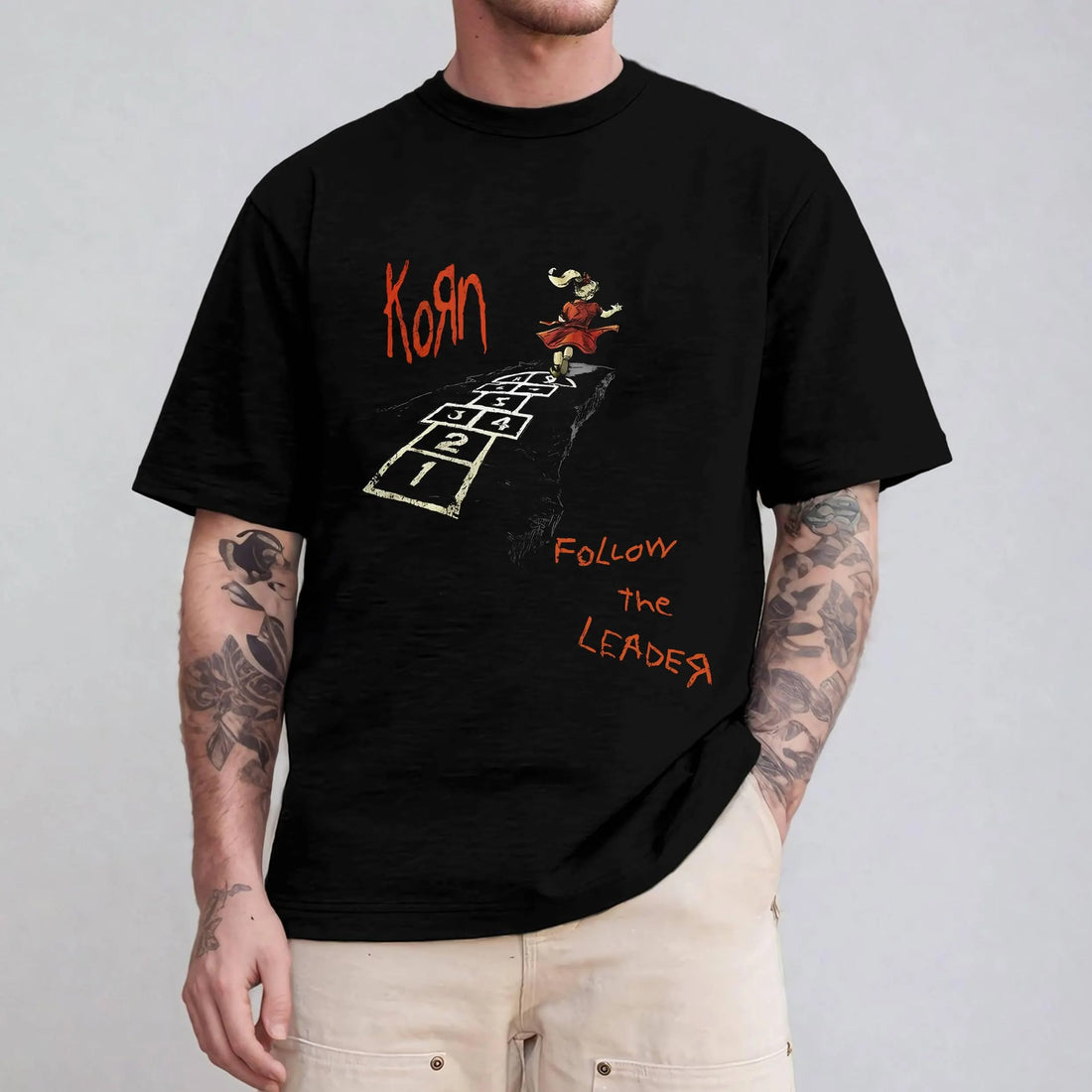 Korn Follow The Leader Hopscotch Men's Black T-Shirt