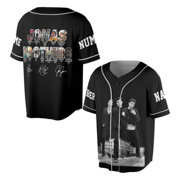Personalized Jonas Brothers Grey Baseball Jersey