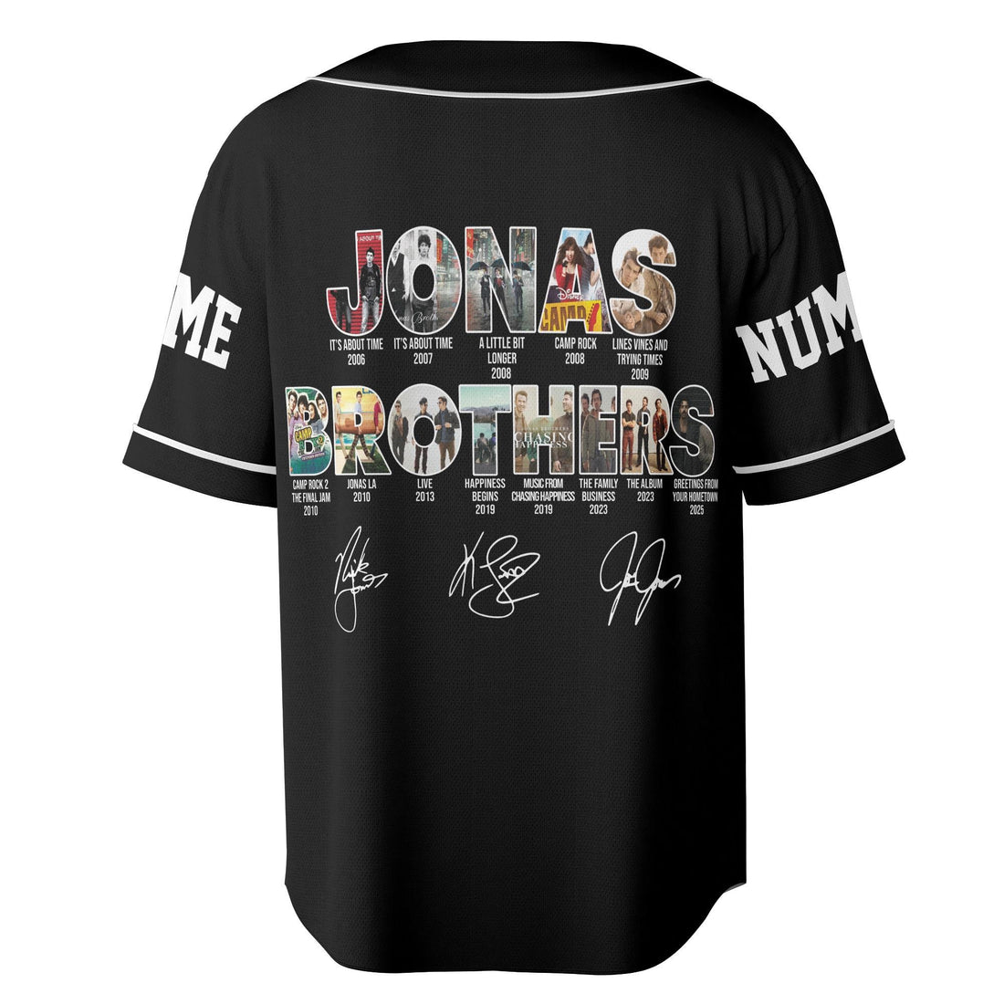 Personalized Jonas Brothers Grey Baseball Jersey