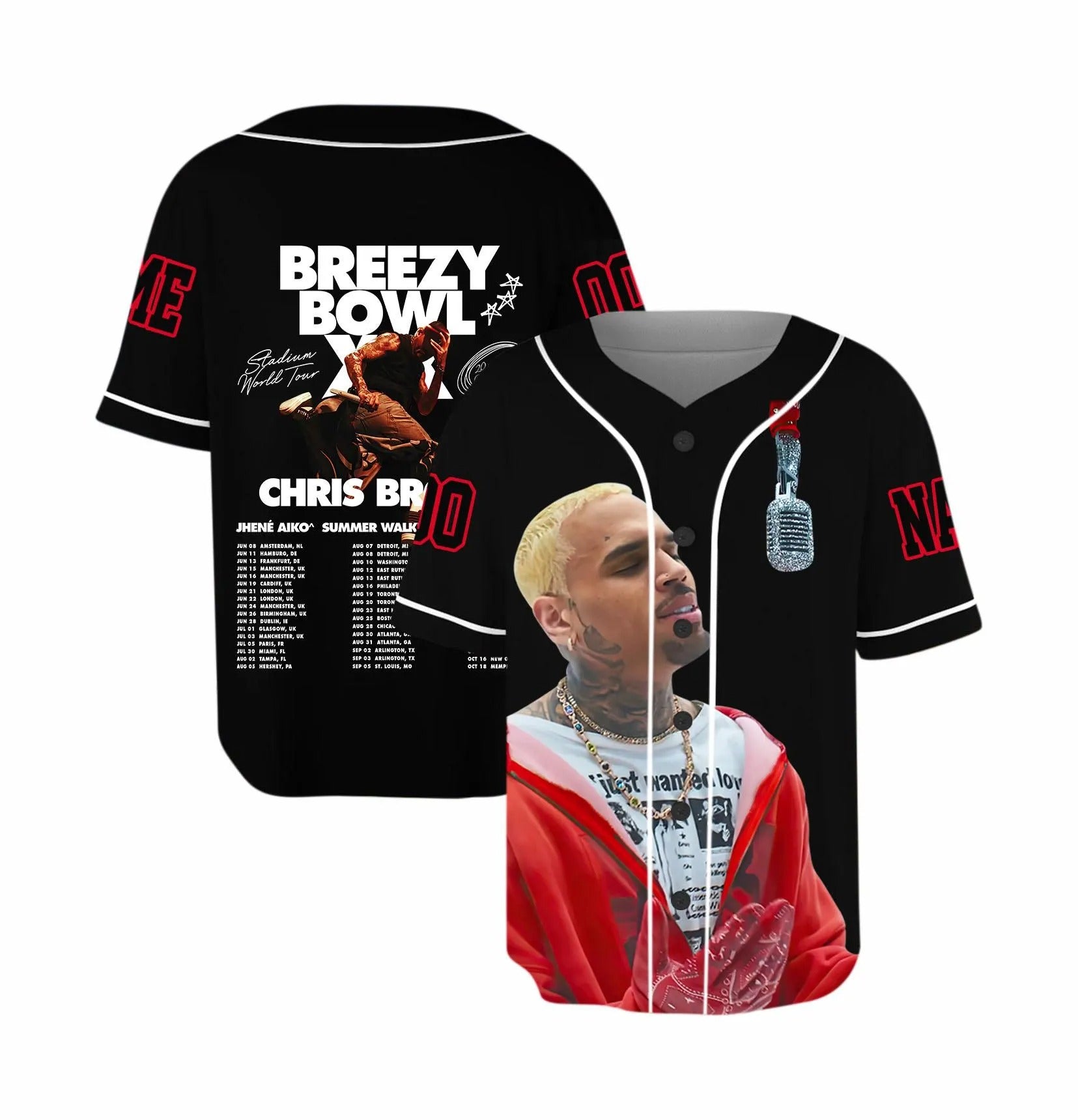 Personalized Chris Brown Tour Jersey