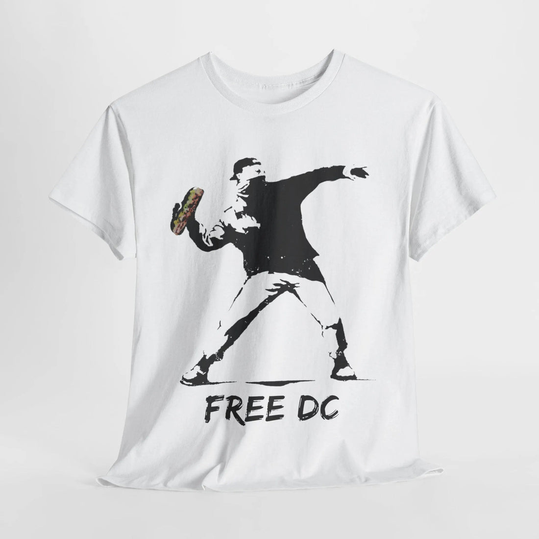 DC Sandwich Thrower Banksy Inspired Tee, Free DC Statehood Advocate Anti-Trump Shirt