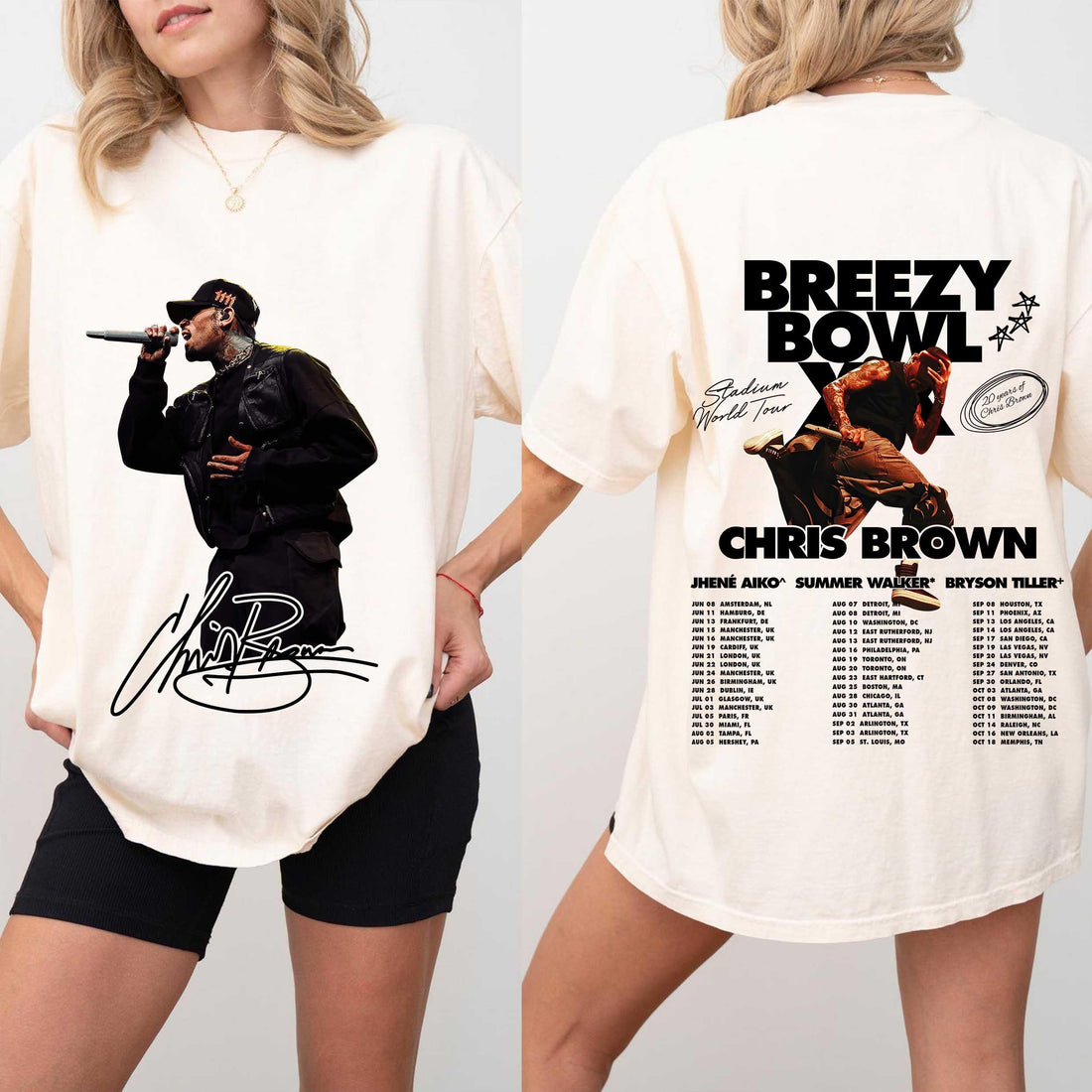 Chris Brown Breezy Bowl XX 2025 Tour Shirt