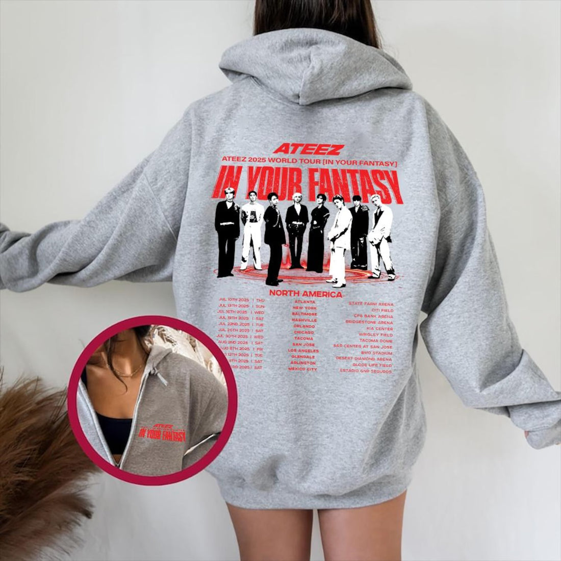 ATEEZ World Tour In Your Fantasy 2025 Zip Hoodie