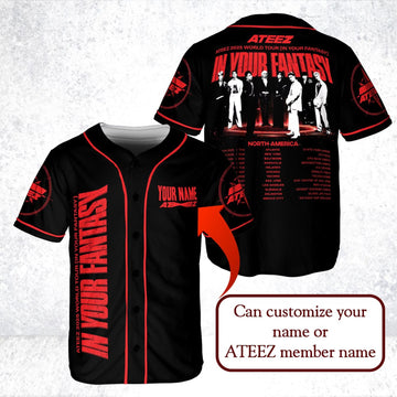 Custom Ateez World Tour In Your Fantasy Baseball Jersey
