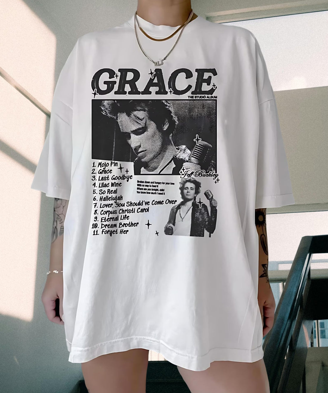 Jeff Buckley Mystery White Boy Tour 1995 Music Tour T-Shirt