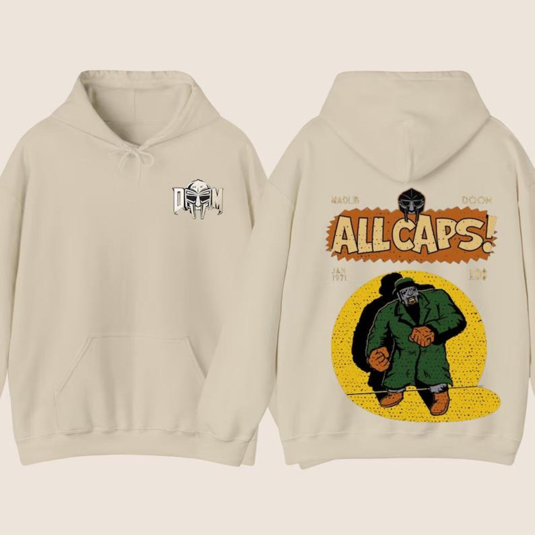 MF Doom & Madlib Madvillain - All Caps Album Hoodie