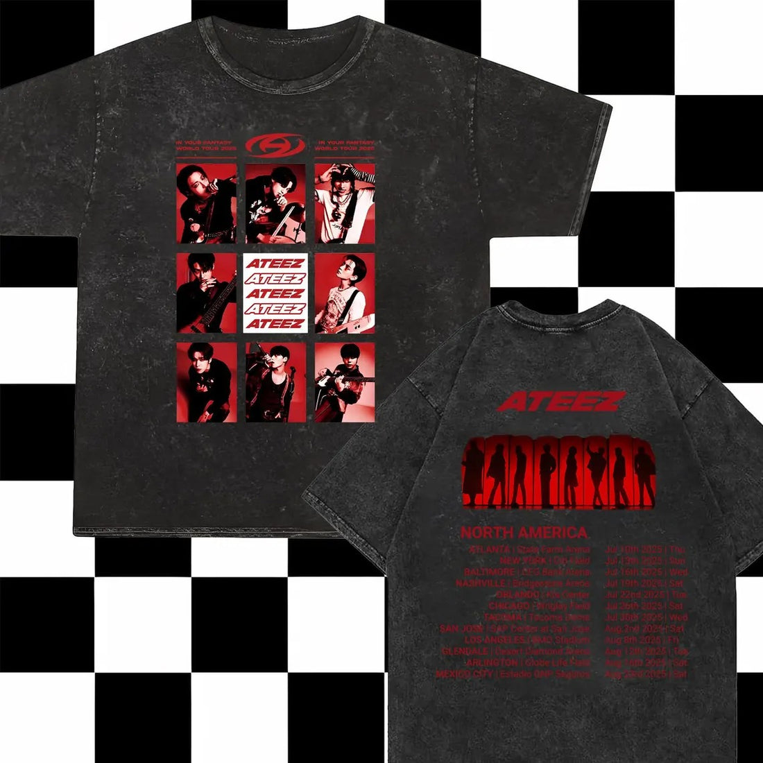 Ateez 2025 World Tour in Your Fantasy Mineral Wash Shirt