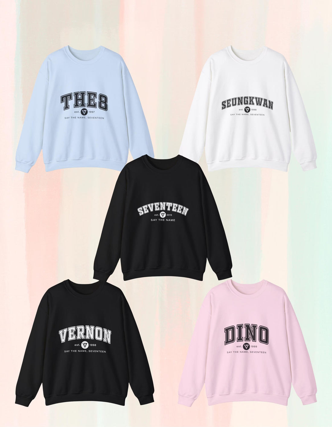 Seventeen Members Athletic Style Names Sweatshirt