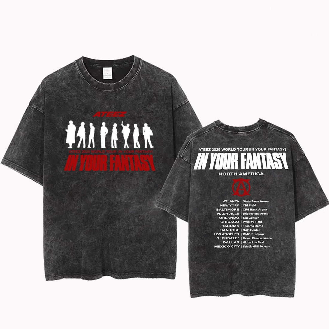 Ateez 2025 World Tour in Fantasy Mineral Wash Tee