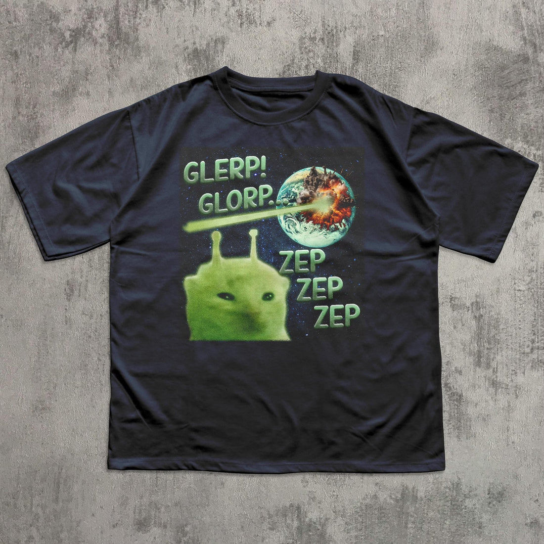 Glerp Glorp Funny Alien Cat Meme Tee Shirt Gift for Woman and Man, Brainrot T-shirt, Weird Shirts, Memes Tshirt, Silly Cats Tee, Stupid Gift