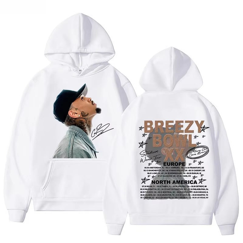 Rapper Chris Brown Breezy Bowl XX Tour 2025 Hoodie
