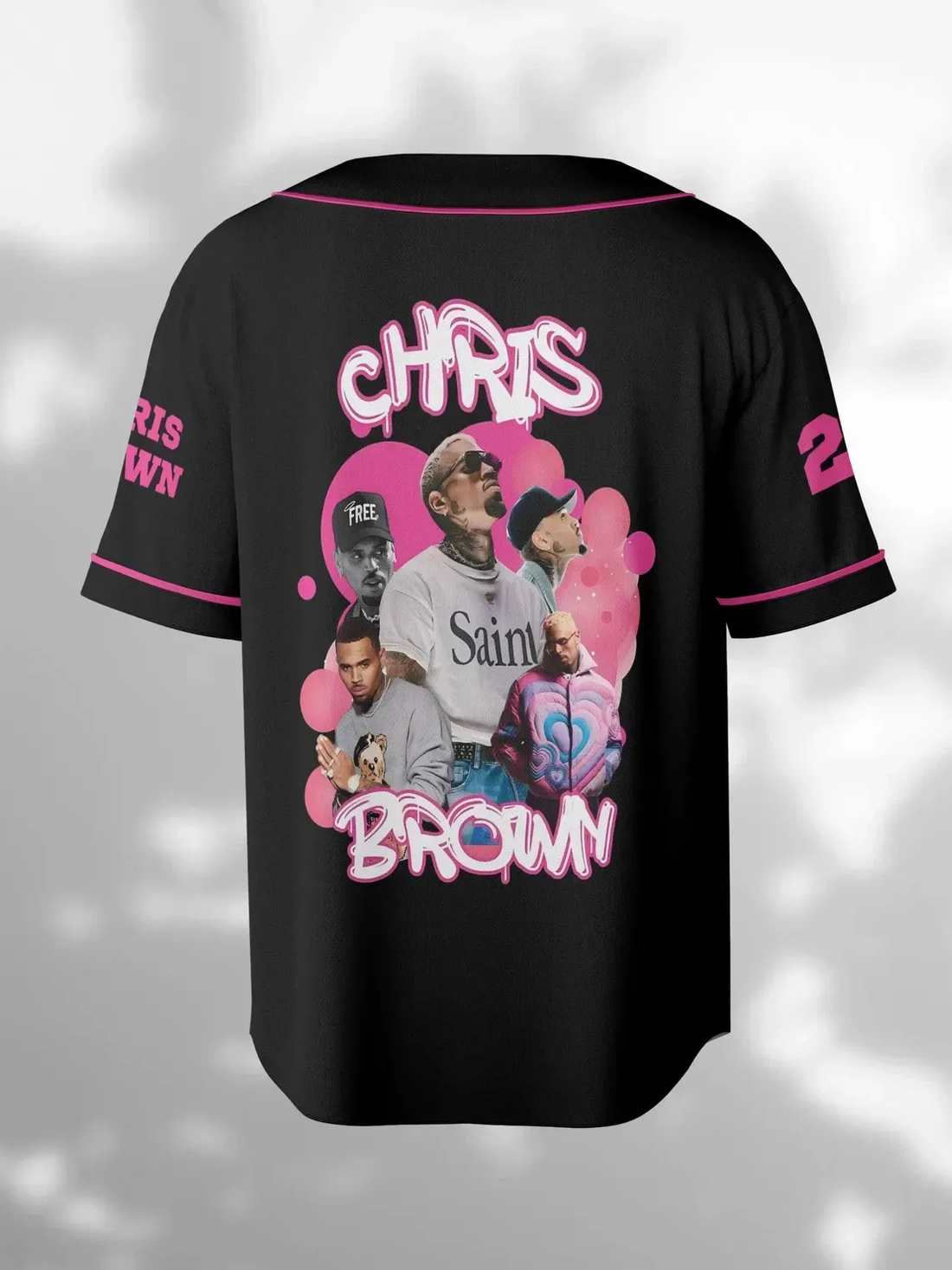 Personalized Chris Brown Jersey, Chris Brown Breezy Bowl XX Tour Baseball Shirt
