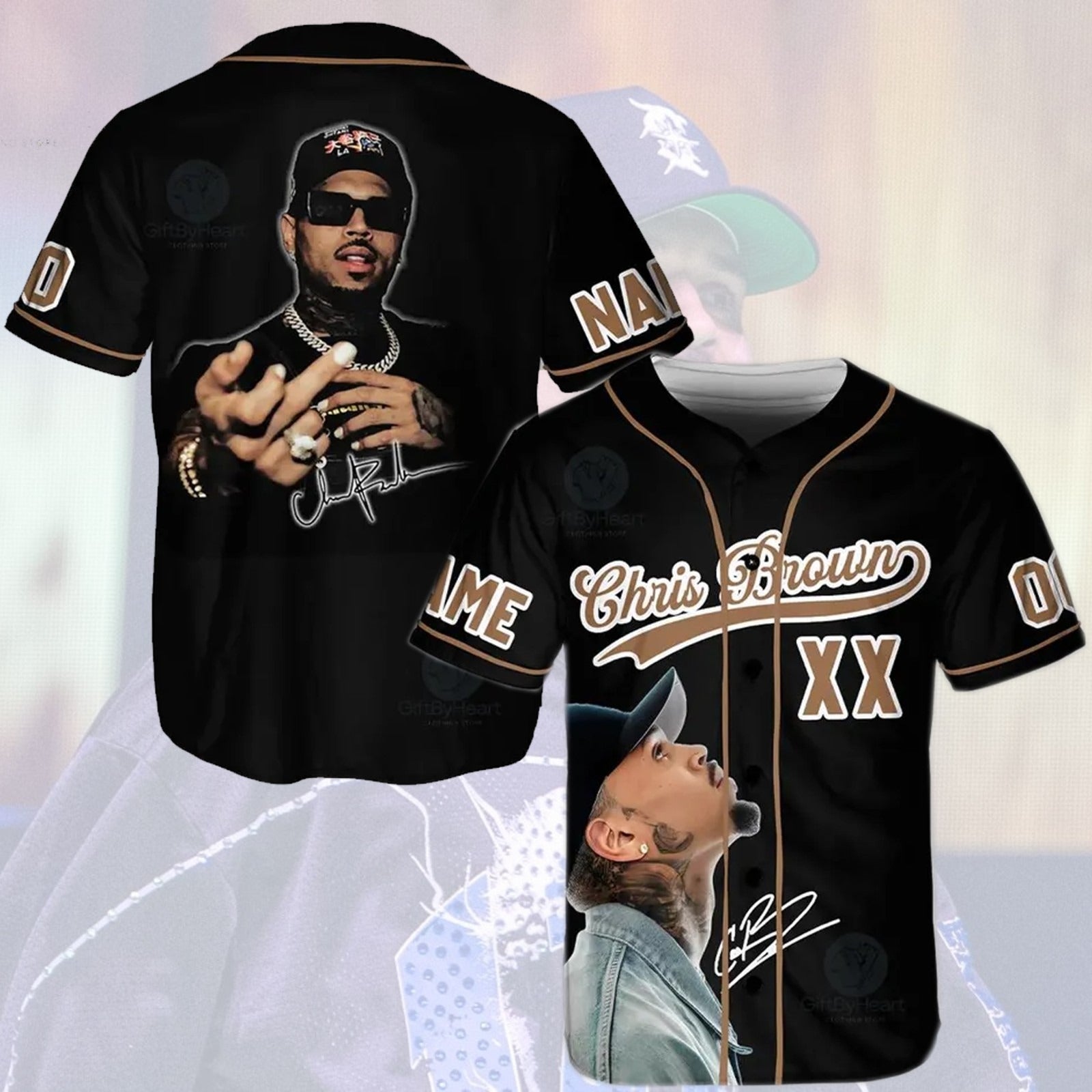 Custom Breezy Bowl XX 2025 Chris Brown Jersey, Chris Brown XX 2025 Fan Jersey