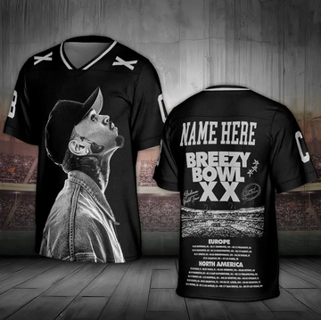 2025 Chris Brown Tour Breezy Bowl XX Grey Soccer Jersey