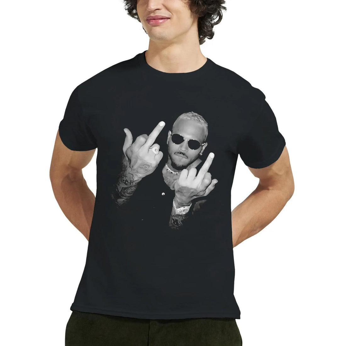 Chris Brown Vintage Middle Finger Vintage Shirt - Concert 2025 T-Shirt