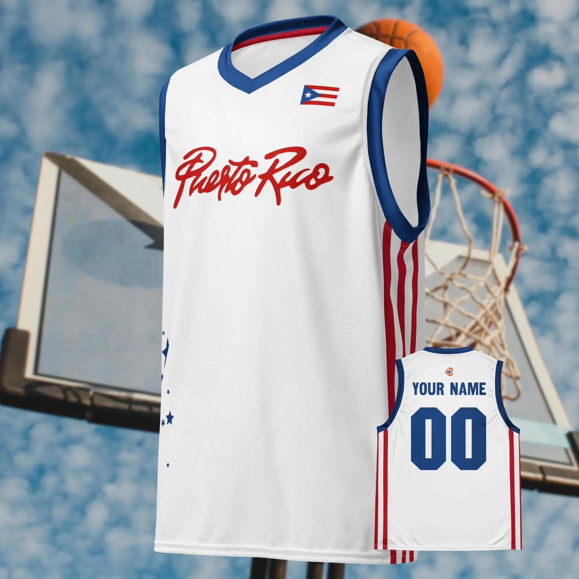 Puerto Rico FBPUR Basketball Team Stars Jersey